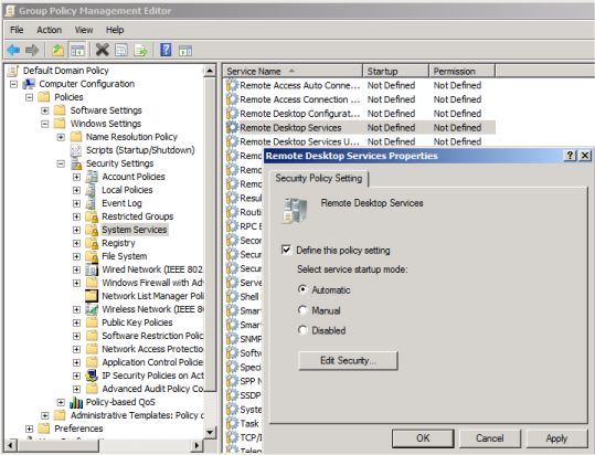 WTS Default Domain Policy